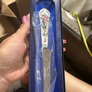 Aynsley Floral Porcelain Cheese Spreader – New in Box